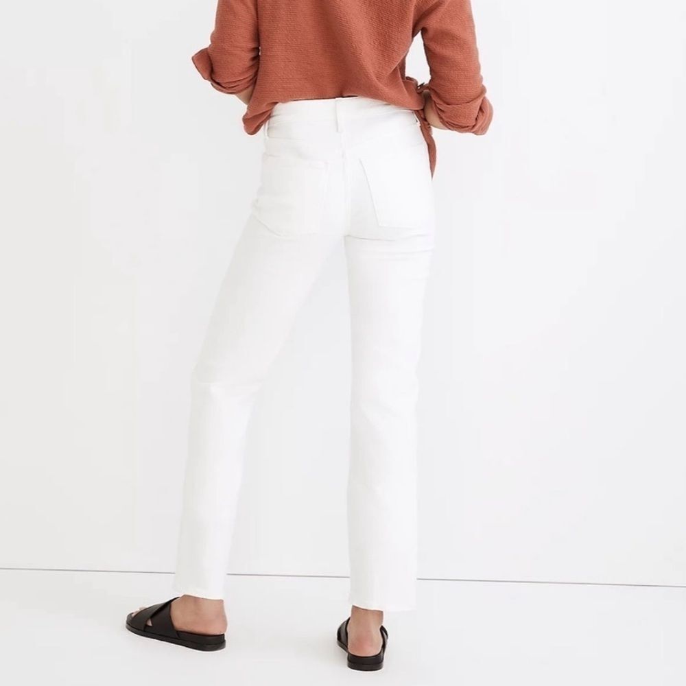 MADEWELL The Mid Rise Perfect Vintage Straight Jeans in White Size 27 - Picture 4 of 10